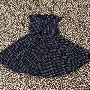 David Charles Girls Size 8 Navy Tweed Fit-and-Flare Girls' Dress
